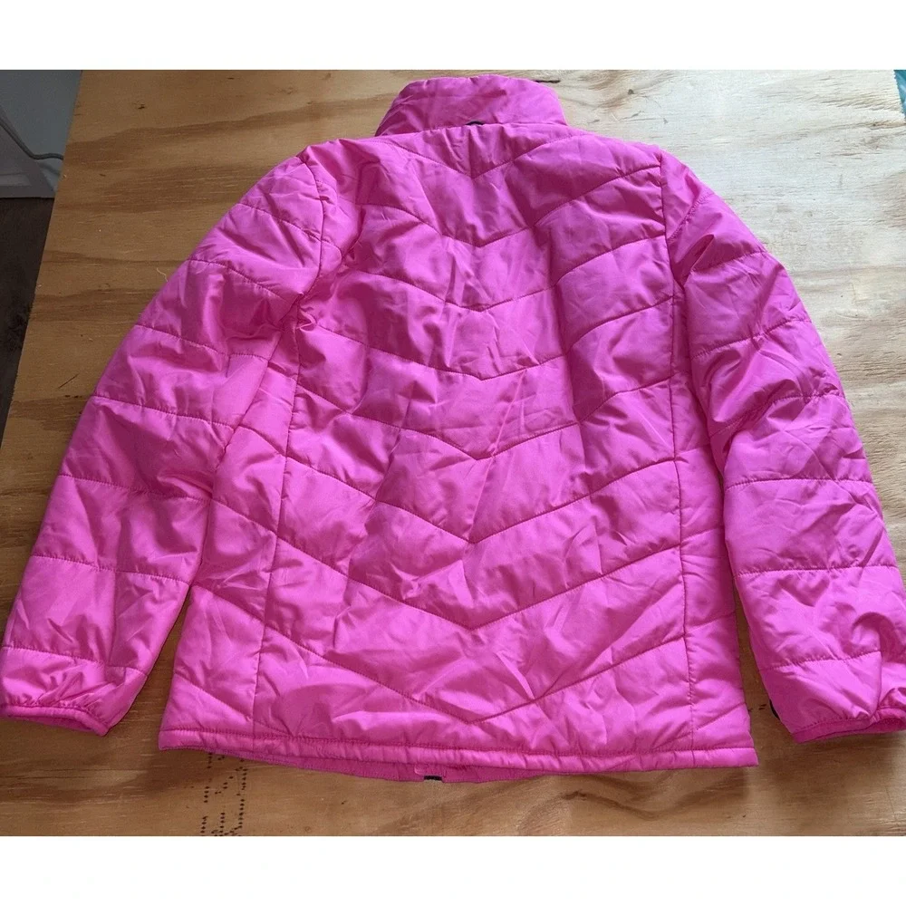 Under Armour Girls Large 14-16 Pink Puffer Jacket Full Zip Coat